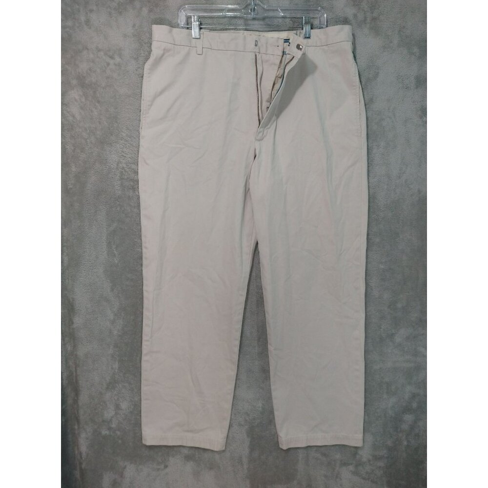 Banana Republic Pants Men 38x32 Beige Gavin Chino Straight Leg Flat Front Cotton